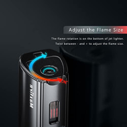 Maxfire Sturmfeuerzeug Jetflamme Gas Nachfüllbar, 3 Flammen Jet Feuerzeug  Verkauft ohne Gas 