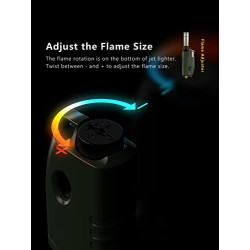 JOPOO Jetflame Feuerzeug Winddicht Gas Butan Nachfüllbar, BBQ Outdoor Camping Jet Feuerzeug Lang  Verkauf ohne Gas 
