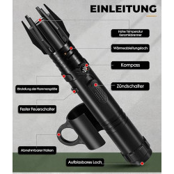 Lafagiet Storm Feuerzeug, Windproof Jet Feuerzeug, Long Stick Jetflame Feuerzeug, Verstellbare Butan Fackel Feuerzeug mit Kom