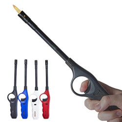 TOM 4 x Stabfeuerzeug mit Turbo Flame – langes Sturmfeuerzeug mit Stab 28,3 cm lang – Feuerzeug Jetflame – 4 Stück im Set sch