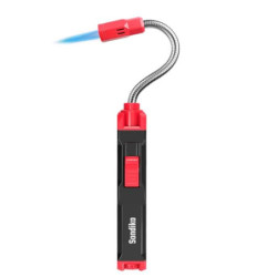 Sondiko Stabfeuerzeug Gas Nachfüllbar, Sturmfeuerzeug Jetflamme Feuerzeug Lang, 360° Flexible Gasfeuerzeug für Kamin, Küche, 