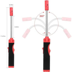 Sondiko Stabfeuerzeug Gas Nachfüllbar, Sturmfeuerzeug Jetflamme Feuerzeug Lang, 360° Flexible Gasfeuerzeug für Kamin, Küche, 