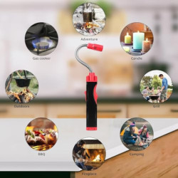 Sondiko Stabfeuerzeug Gas Nachfüllbar, Sturmfeuerzeug Jetflamme Feuerzeug Lang, 360° Flexible Gasfeuerzeug für Kamin, Küche, 