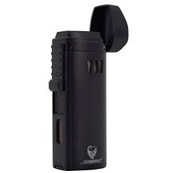 GERMANUS Feuerzeug Jetflame VIII in Schwarz für Kerzen, Metall, Schwarz