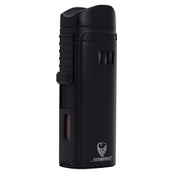 GERMANUS Feuerzeug Jetflame VIII in Schwarz für Kerzen, Metall, Schwarz