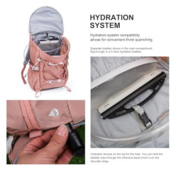MOUNTAINTOP 28L Wanderrucksack Damen Outdoor Reiserucksack Backpacker Trekking Rucksäcke mit Regenhülle  Rosa 