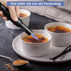 Sondiko Jetflame Feuerzeug 2 Stücke, Stabfeuerzeug Gas Nachfüllbar, Metall-Sturmfeuerzeug mit Sicherheitssperre & Einstellbar