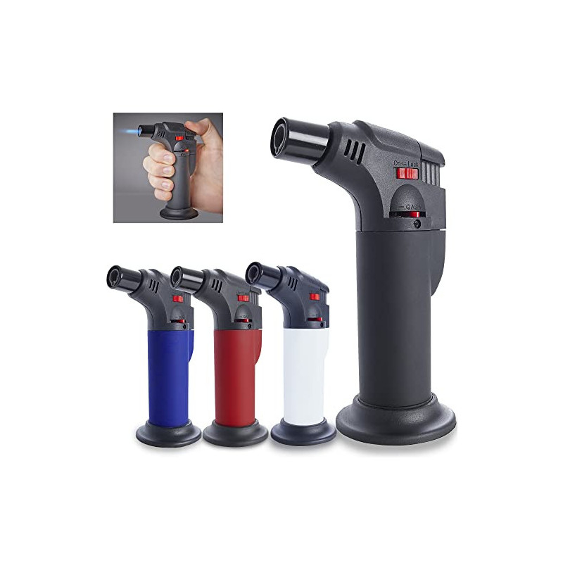 UNILITE Feuerzeug MIT Gas - Sturmfeuerzeug Gas Brenner mit Jet Flamme – nachfüllbar – 4 Stück im Set – Jetflame – Nachfüller 