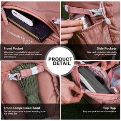 MOUNTAINTOP 28L Wanderrucksack Damen Outdoor Reiserucksack Backpacker Trekking Rucksäcke mit Regenhülle  Rosa 
