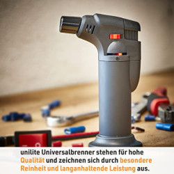 UNILITE Feuerzeug MIT Gas - Sturmfeuerzeug Gas Brenner mit Jet Flamme – nachfüllbar – 4 Stück im Set – Jetflame – Nachfüller 