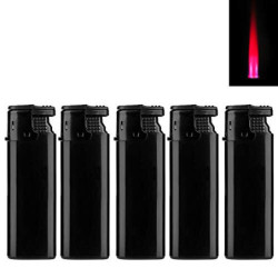 Turbo Sturmfeuerzeug Black ZS 1-10, ROTE Flamme Gas Jet Flame Lighter  5X Schwarz  5 Feuerzeuge  
