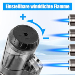 LcFun 2 Stück Sturmfeuerzeug, Feuerzeug Gas Nachfüller, Einzelne Feuerzeug Jetflame, Geschenke für Männer - Butane Nicht INBE