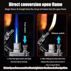2 Stück Sturmfeuerzeug Jetflamme, Sturmfeuerzeug Gas Nachfüllbar, Feuerzeug Sturmfeuerzeug Winddicht Jet Feuerzeug Gasfeuerze