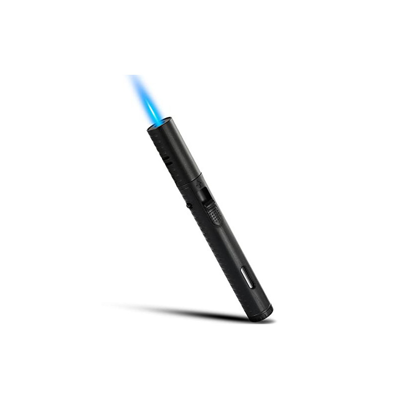 Futlidys Jet Feuerzeug, 17,8cm Sturmfeuerzeug mit Flammen-Verriegelungs Funktion, Gas Nachfüllbar Winddicht Langes Stabfeuerz