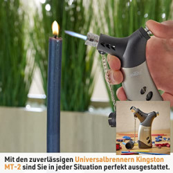 UNILITE Sturmfeuerzeug – Gas-Brenner mit Jetflame – 2 Stück im Set – Elekt-ronisches Gasfeuerzeug befüllt & nachfüllbar – Ele
