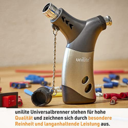 UNILITE Sturmfeuerzeug – Gas-Brenner mit Jetflame – 2 Stück im Set – Elekt-ronisches Gasfeuerzeug befüllt & nachfüllbar – Ele