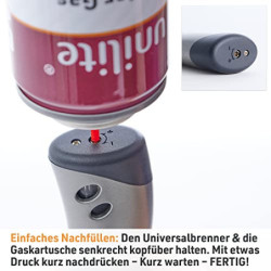 UNILITE Sturmfeuerzeug – Gas-Brenner mit Jetflame – 2 Stück im Set – Elekt-ronisches Gasfeuerzeug befüllt & nachfüllbar – Ele