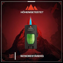 Firebird Rogue Sturmfeuerzeug - Windbeständig - Extragroße Einstellrad - Jet Feuerzeug Mit Einzel Jetflamme - Transparentes T