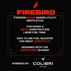 Firebird Rogue Sturmfeuerzeug - Windbeständig - Extragroße Einstellrad - Jet Feuerzeug Mit Einzel Jetflamme - Transparentes T