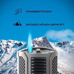 Colibri Apex Sturmfeuerzeug - Windbeständig - Extragroße Einstellrad - Jet Feuerzeug Mit Einzel Jetflamme - Mit Gas Nachfüllb