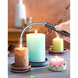 VEHHE Lichtbogen Feuerzeug Elektrisch, USB Aufladbares Elektro LED-Display Stabfeuerzeug Langer Flexibler Hals Geeignet für K