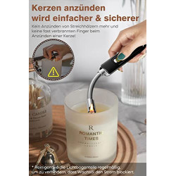 Eletorot Stabfeuerzeug Lichtbogen Feuerzeug Elektrisch - Lang Elektrisches Feuerzeug USB Aufladbar Winddichte für Yankee Kerz