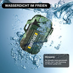 LcFun Lichtbogen USB Feuerzeug Elektrisch, Wasserdicht Winddicht Wiederaufladbar, Plasma Feuerzeug Lighter mit Notfall-Pfeife
