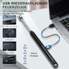 LcFun Stabfeuerzeug, Lichtbogen Feuerzeug Elektrisch, Elektrisches Feuerzeug Lang Winddicht USB Feuerzeug für Küche Camping F