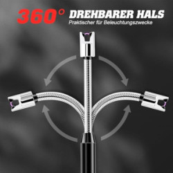 LcFun Stabfeuerzeug, Lichtbogen Feuerzeug Elektrisch, Elektrisches Feuerzeug Lang Winddicht USB Feuerzeug für Küche Camping F