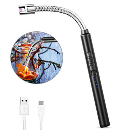 MOSUO Lichtbogen Feuerzeug, Aufladbar USB Elektronisches Feuerzeug Stabfeuerzeug Kerzenanzünder Winddichtes Flammenlose Grill