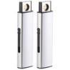 PEARL Sturmfeuerzeug: 2er-Set elektronische Akku-USB-Feuerzeuge, Glühspirale, windgeschützt  USB Zigarettenanzünder, USB Stic