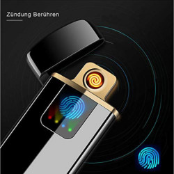 ASANMU USB Feuerzeug, Elektronische Feuerzeug Lichtbogen Feuerzeug USB Aufladbar Touchscreen Elektro Feuerzeug mit Batteriean
