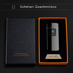 ASANMU USB Feuerzeug, Elektronische Feuerzeug Lichtbogen Feuerzeug USB Aufladbar Touchscreen Elektro Feuerzeug mit Batteriean