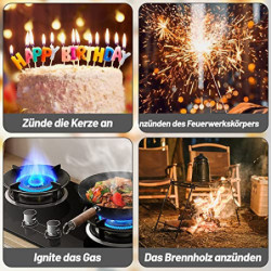 VEHHE Stabfeuerzeug, Aufhängbares USB Wiederaufladbares Feuerzeug, Feuerzeug Elektrisches mit LED-Anzeige und Sicherheitssper