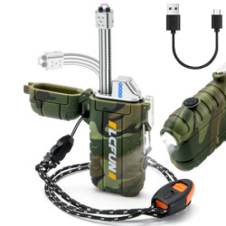 LcFun Feuerzeug Elektrisch, 360° Flexible Hals Lichtbogen Feuerzeug, USB C Feuerzeuge Wiederaufladbar, Plasma Feuerzeug mit L