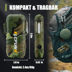 LcFun Feuerzeug Elektrisch, 360° Flexible Hals Lichtbogen Feuerzeug, USB C Feuerzeuge Wiederaufladbar, Plasma Feuerzeug mit L