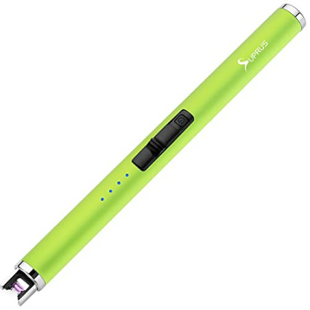 SUPRUS Lichtbogen Feuerzeug Elektronisch Feuerzeug Stabfeuerzeug Triple-SICHERHEITS USB Aufladbares Plasma  gelb 