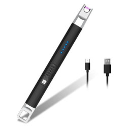 Rouclo Lichtbogen Feuerzeug,USB Feuerzeug Aufladbar Elektro Feuerzeug Winddichtes Flammenlose Stabfeuerzeug Kerzenanzünder El