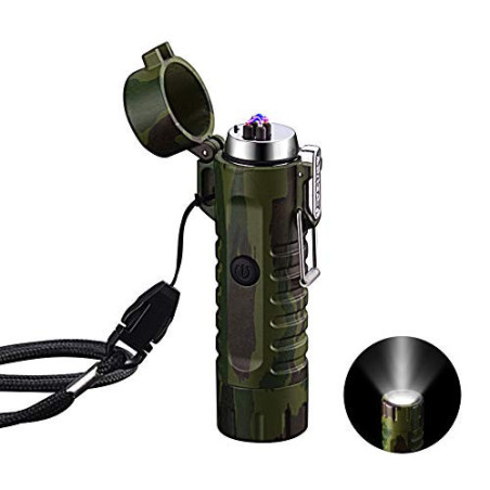 Elektrisch Feuerzeug Winddichte, USB aufladbar Feuerzeug mit Taschenlampe Flammenlos für Kerze,Grill, Herd, Kerzen und Outdoo