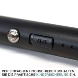 TOM Lichtbogen Stabfeuerzeug – 25,5 cm lang – Stab flexibel – langes elektrisches Feuerzeug – USB aufladbar – Electric Lichte