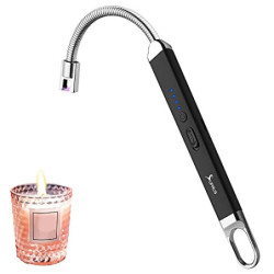 SUPRUS Feuerzeug wiederaufladbar USB-Feuerzeug Lichtbogen elektrisches Feuerzeug Kerzenanzünder für Camping Kochen  Schwarz, 