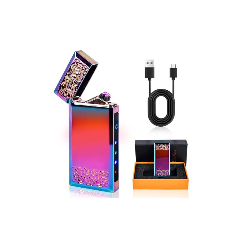 Vegena USB Elektronische Feuerzeug, Elektrisches Feuerzeug Flammenloses, Lichtbogen Feuerzeug USB Aufladbar, Touchscreen Elek Vegena USB Elektronische Feuerzeug, Elektrisches Feuerzeug Flammenloses, Lichtbogen Feuerzeug USB Aufladbar, Touchscreen Elek