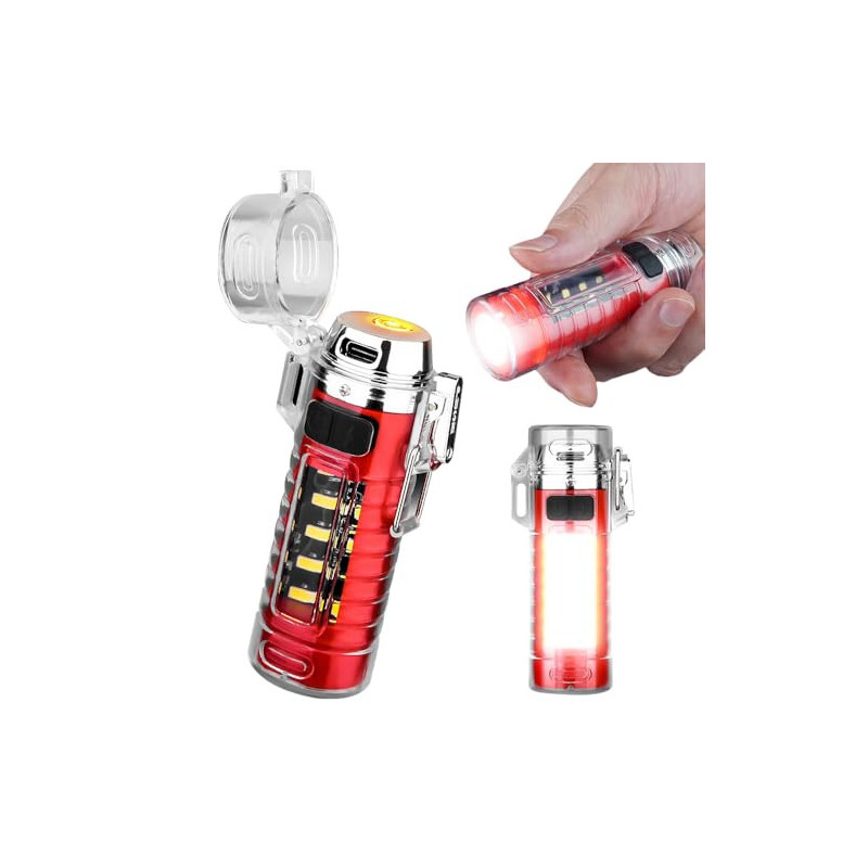 Elektrisches Feuerzeug USB Wiederaufladbar Dual Arc Sturmfeuerzeug für Zigaretten Coole Feuerzeuge Flammenlos Wasserdicht