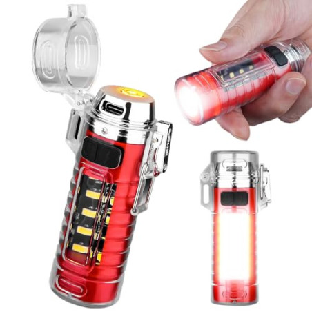 Elektrisches Feuerzeug USB Wiederaufladbar Dual Arc Sturmfeuerzeug für Zigaretten Coole Feuerzeuge Flammenlos Wasserdicht