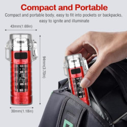 Elektrisches Feuerzeug USB Wiederaufladbar Dual Arc Sturmfeuerzeug für Zigaretten Coole Feuerzeuge Flammenlos Wasserdicht