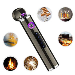 KIPIDA Feuerzeug Elektrisch, Lichtbogen Feuerzeug LED, USB Elektronische Feuerzeug, Dual Touchscreen Elektro Feuerzeug, Windd