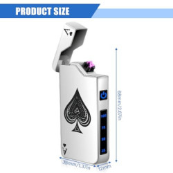 2 STK USB Elektronische Feuerzeug, Electric USB Lighter Lichtbogen Feuerzeug, LED Dual Lichtbogen Feuerzeug mit Batterieanzei