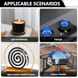 4 Stück Lichtbogen Stabfeuerzeug, Lichtbogen Feuerzeug USB Aufladbar Elektrisches Feuerzeug, 360° Tragbare Winddichte Kaminan