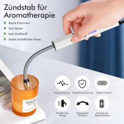 Lichtbogen Stabfeuerzeug USB Aufladbar Elektrisches Feuerzeug Lang Sicherheitsschloss Tragbare Winddichte Flammenlose für Yan