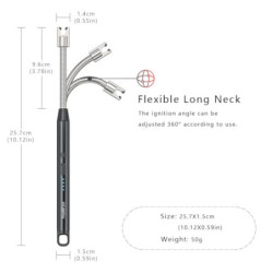 2er Set Elektrisch Feuerzeug, Winddichte Kerzenfeuerzeug, USB Aufladbar Elektrisches Lighter Lichtbogen Lang Stabfeuerzeug